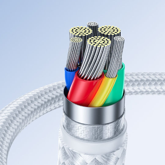 Joyroom S-UC027A9 Braided USB 2.0 Cable USB-C male - USB-A Λευκό 2m