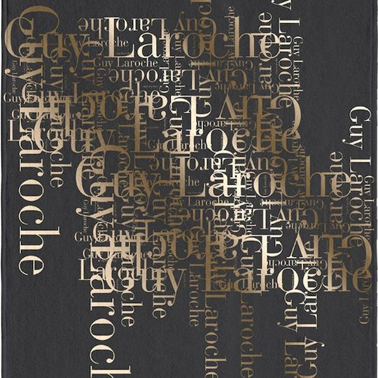 Guy Laroche Velour Printed Beach Towel Cotton Anthracite 180x100cm.