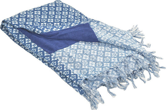 Inart Inart Strandtuch Pareo Baumwolle Blau 180x100cm