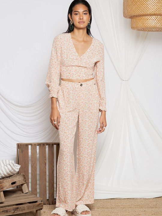 Arlette Women's Fabric Trousers Floral