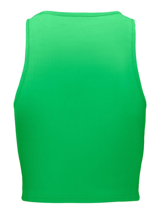 Damen Sommer Crop Top Ärmellos Grün