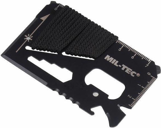 Mil-Tec Paracord Card Survival Multi-Tool Black with Sheath