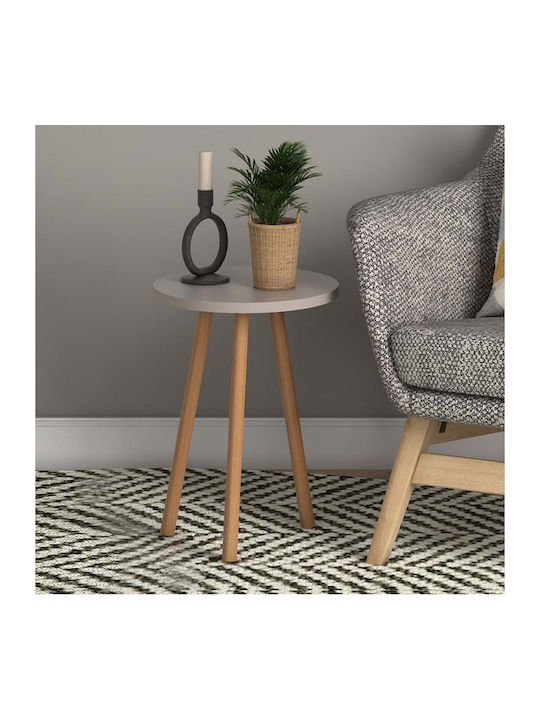 Round Side Coffee Table Roma Wooden Cappuccino W33.5xL33.5xH46cm