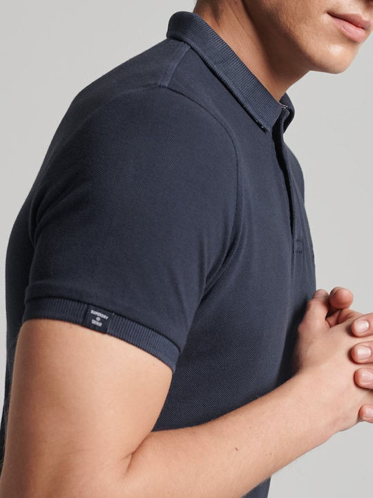 Destroy Polo Short Sleeve T-shirt Navy Blue