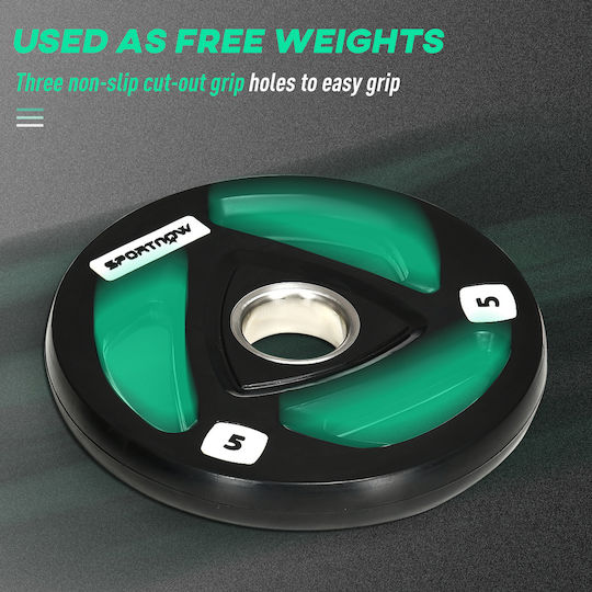 Sportnow Sportnow Set of Plates Olympic Type Rubber 2 x 5kg Φ50mm with Handles