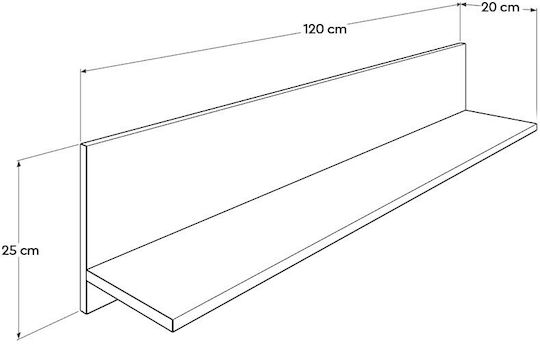Ράφι RAF 11 Λευκό 120x25x20εκ.