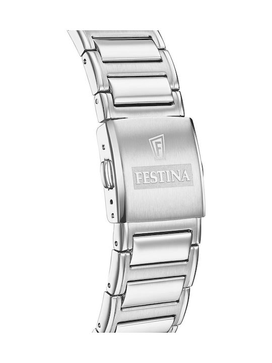 Festina Men's Watch 38mm Chronograph Battery with Silver Metal Bracelet