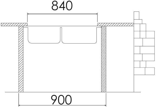 Excel Victoria 720CMS386 Ένθετος Νεροχύτης Inox Σατινέ Μ86xΠ50.5cm Ασημί