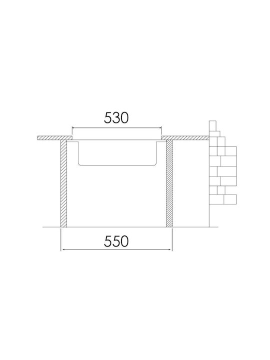 Excel Victoria 720CMS383 Ένθετος Νεροχύτης Inox Σατινέ Μ55xΠ50.5cm Ασημί
