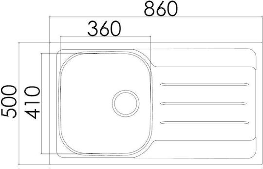 Excel 720CMAS89 Drop-In Sink Inox Satin W86xD50cm Silver