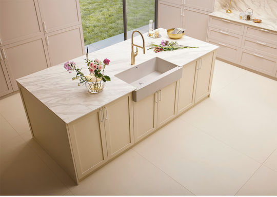Blanco Vintera XL 9-UF Ένθετος Νεροχύτης από Συνθετικό Γρανίτη Μ90xΠ51cm White