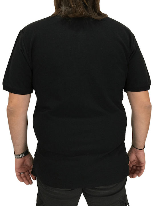 Double SB Men's Short Sleeve Blouse Polo Black