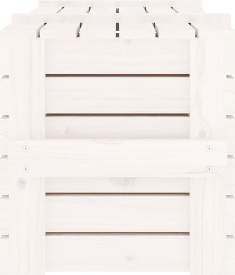 vidaXL Wooden Storage Box with Lid White 91x40.5x42cm