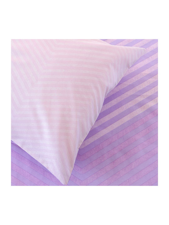 Kocoon Set Cearșafuri cu Elastic 160x200+32cm. Hilium Liliac 4buc