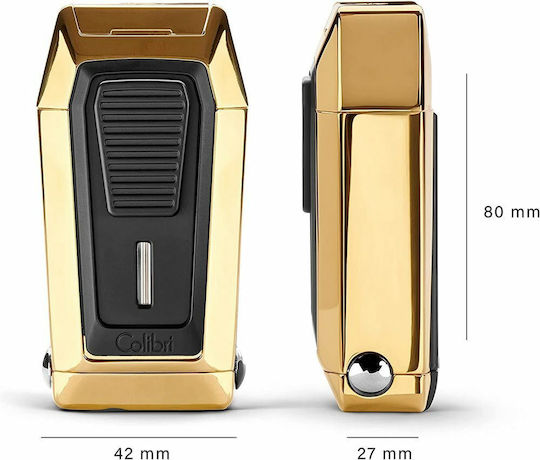 Colibri Gotham Quantum Winddicht Feuerzeug Flamme Typ Jet in Gold Farbe