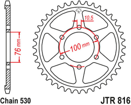 JT Sprockets Γρανάζι Πίσω 50 Δοντιών για Suzuki GSF 1200 Bandit