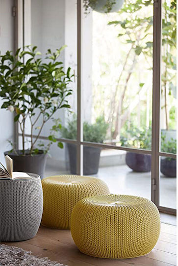 Πλαστικό Σκαμπό Εξωτερικού Χώρου Knit Γκρι 40.6x40.6x41.3cm