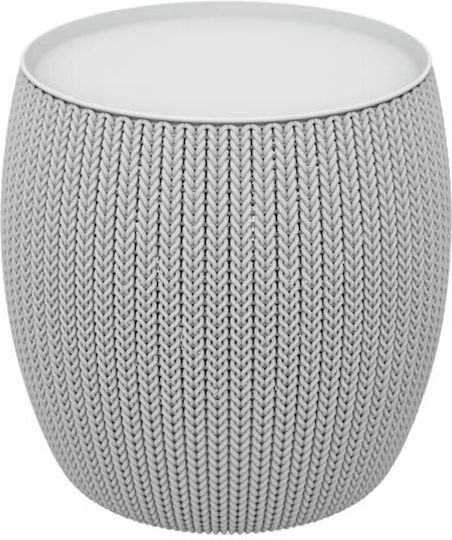 Scaun De Exterior Din Plastic Knit Gri 40.6x40.6x41.3cm Scaun De Exterior Din Plastic Knit Gri 40.6x40.6x41.3cm