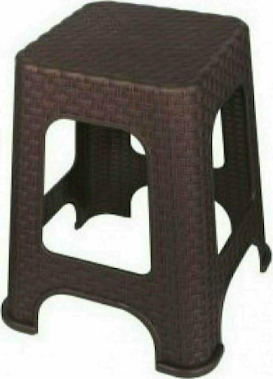 Πλαστικό Σκαμπό Rattan Καφέ 38x38x46cm Πλαστικό Σκαμπό Rattan Καφέ 38x38x46cm