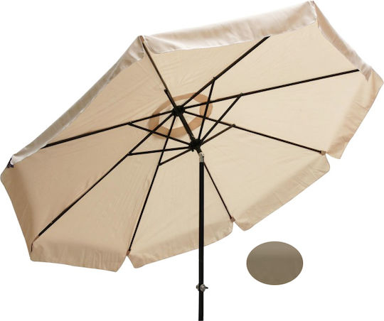 Umbrelă Pătrată Metalică Bej 3x3m