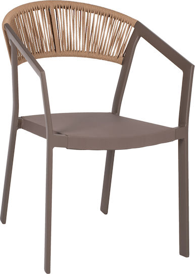 Scaun De Exterior Din Aluminiu Miri Șampanie 45x63x82cm