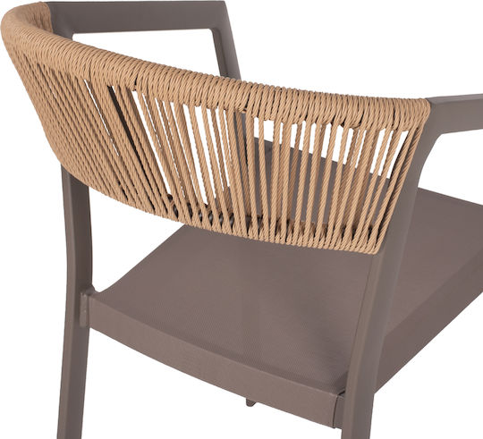 Scaun De Exterior Din Aluminiu Miri Șampanie 45x63x82cm
