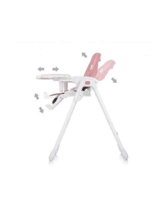 Chipolino Eat Up Baby Hochstuhl mit Höhenverstellbar und Klappbar Rose Water