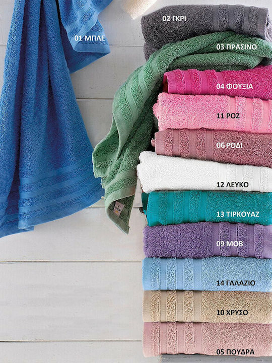 Rythmos Hand Towel Lagoon 40x60cm 12 White Weight 470gr/m²