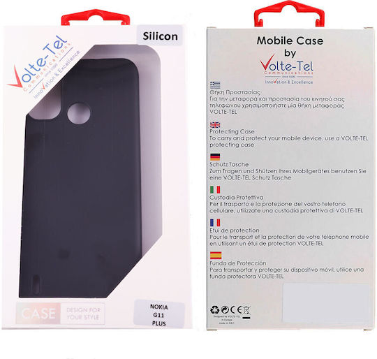 Volte-Tel Back Cover Σιλικόνης με Λουράκι Μαύρο (Nokia G20)