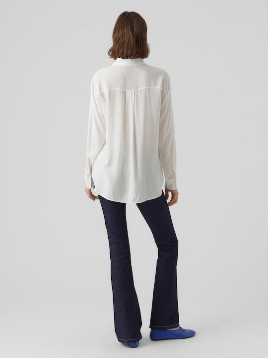 Vero Moda Women's Monochrome Long Sleeve Shirt White