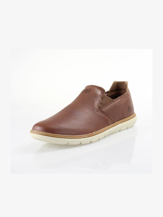 CAT Men's Leather Slip-Ons Brown