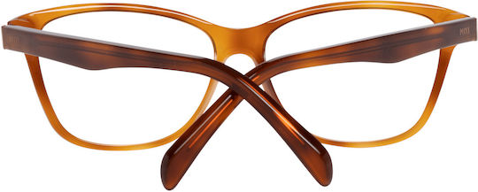 Emilio Pucci Women's Acetate Butterfly Brown Tortoise Prescription Eyeglass Frames EP5024 052