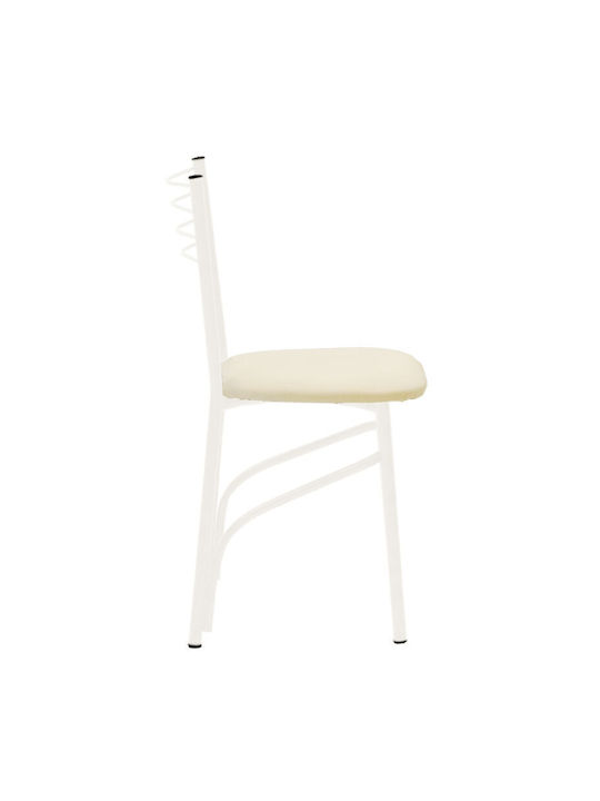 PWF-0642 Kitchen Metallic Chair Ecru 40x43x80cm