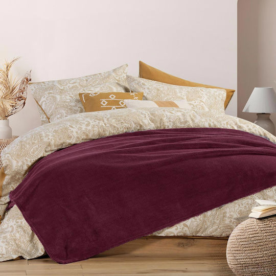 Nef-Nef Homeware Fleece Blanket Single 160x220cm Mauve