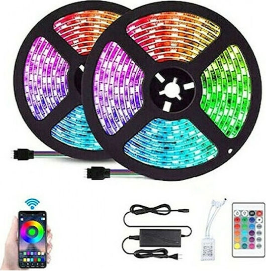 Waterproof Smart LED Strip Wi-Fi 12V RGB Light 10m Type SMD5050 with Power Supply & Remote Control