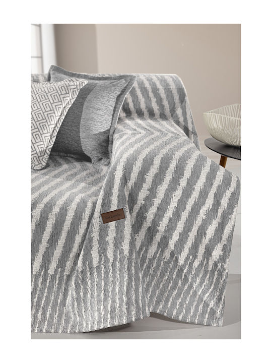 Guy Laroche Sofa Throws 2 Seater 2 Sides Norton 180x250cm Grey