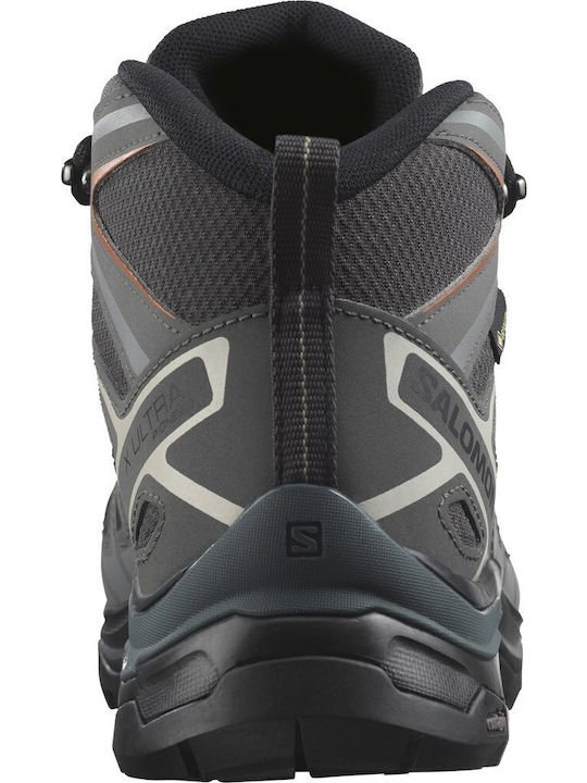 Salomon X Ultra Pioneer GTX Men's Hiking Boots Waterproof with Gore-Tex Membrane Ebony Stormy Weather Wine Tasting