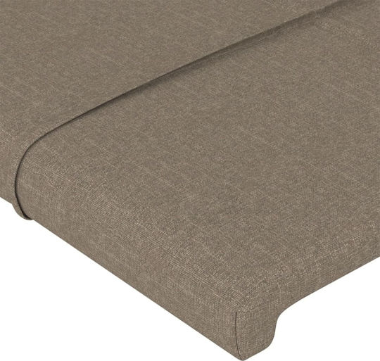 vidaXL Tăblie de Pat LED din Țesătură Taupe 103x88cm