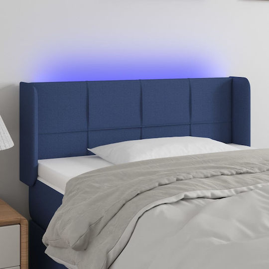 vidaXL LED Fabric Bed Headboard Blue 103x88cm