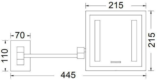 Hotelia 210-FD02-100 Vergrößerung Καθρέπτης LED 21.5x21.5cm Silber Hotelia 210-FD02-100 Vergrößerung Καθρέπτης LED 21.5x21.5cm Silber