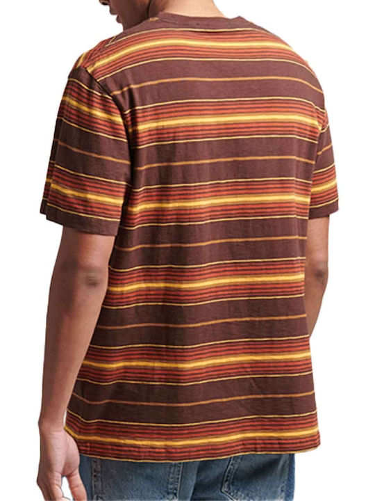 Superdry Textured Stripe Ανδρικό T-shirt Πολύχρωμο με Ρίγες