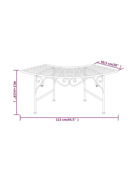 Bench Outdoor Metal Black 113x50.5x40.5cm