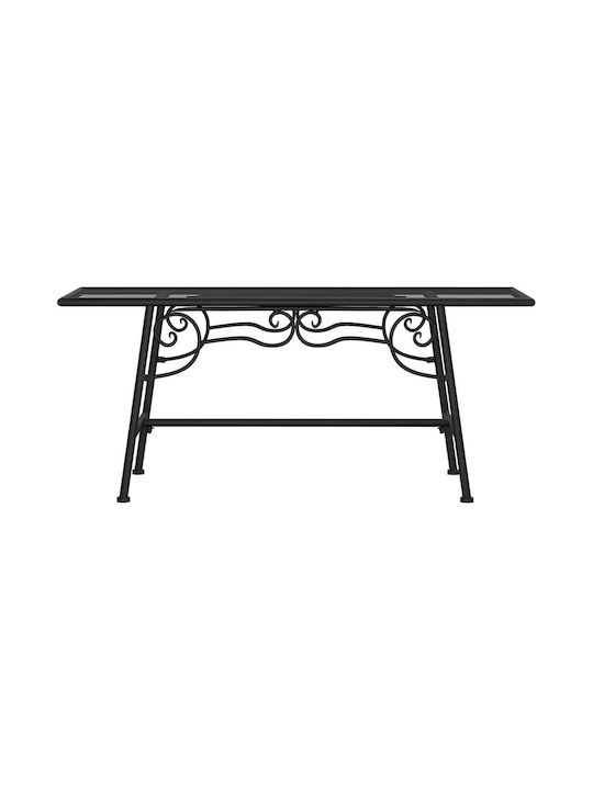 Bench Outdoor Metal Black 110x38x46cm