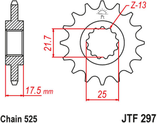 JT Sprockets Front Sprocket 14 Teeth for Honda CB 400