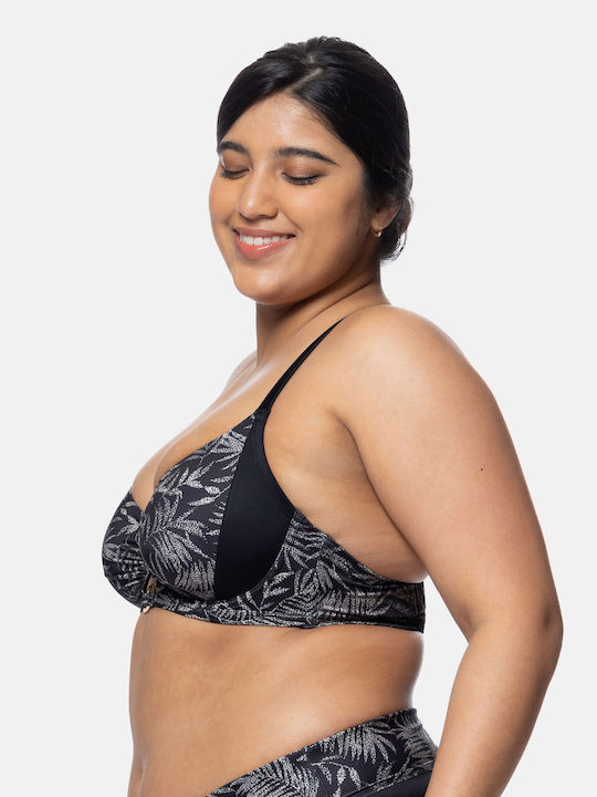 Kaduna Bikini Bra Floral Black