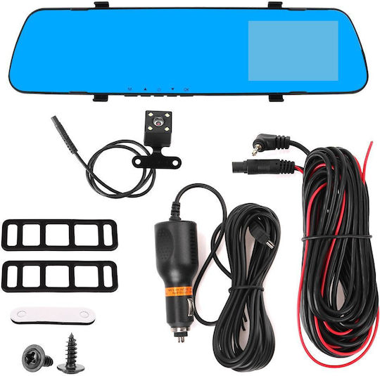 1080P Mirror Car DVR Set with Rear Camera, 4" Display
