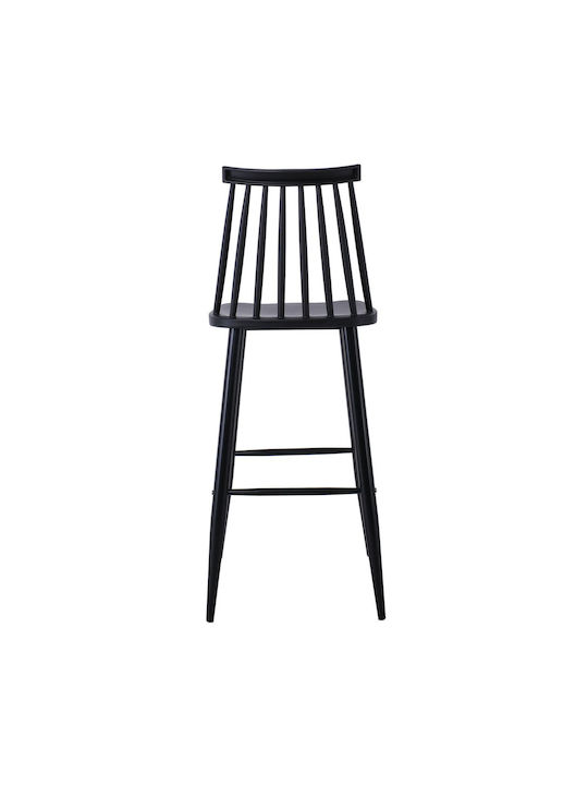Hocker Bar mit Rückenlehne aus Polypropylen Lavida Black 2Stück 43x49x107cm