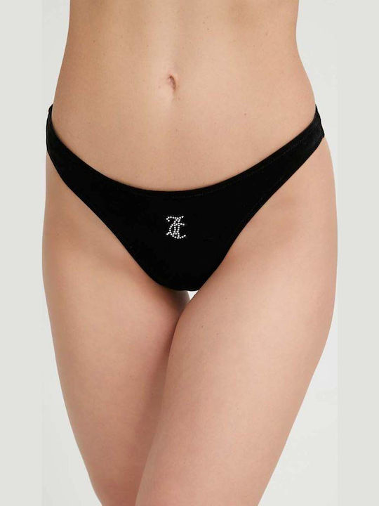 Bikini Set One Shoulder Top & Slip Bottom Jocelyn Black