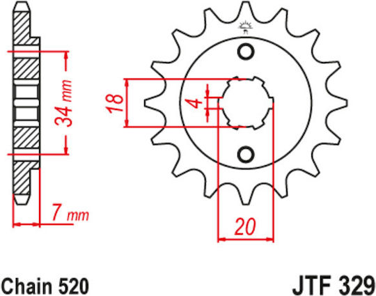 JT Sprockets Vorderes Ritzel 13 Zähne für Honda XR