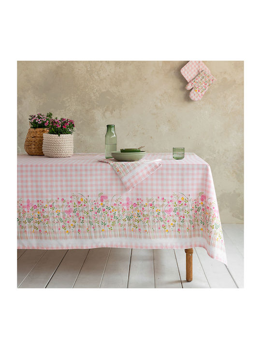 Nima April Cotton Tablecloth Pink 150x220cm